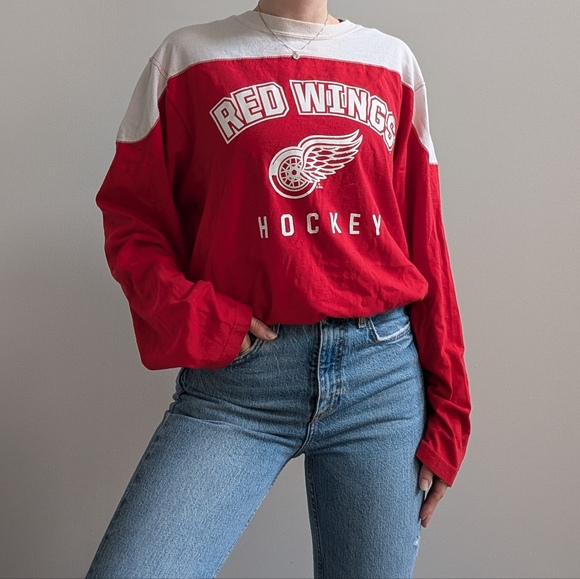 Vintage Detroit Red Wings Hockey Long Sleeve Shirt - Picture 7 of 11